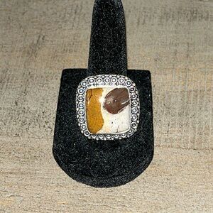 🐍 Snakeskin Agate Genuine Ring 925